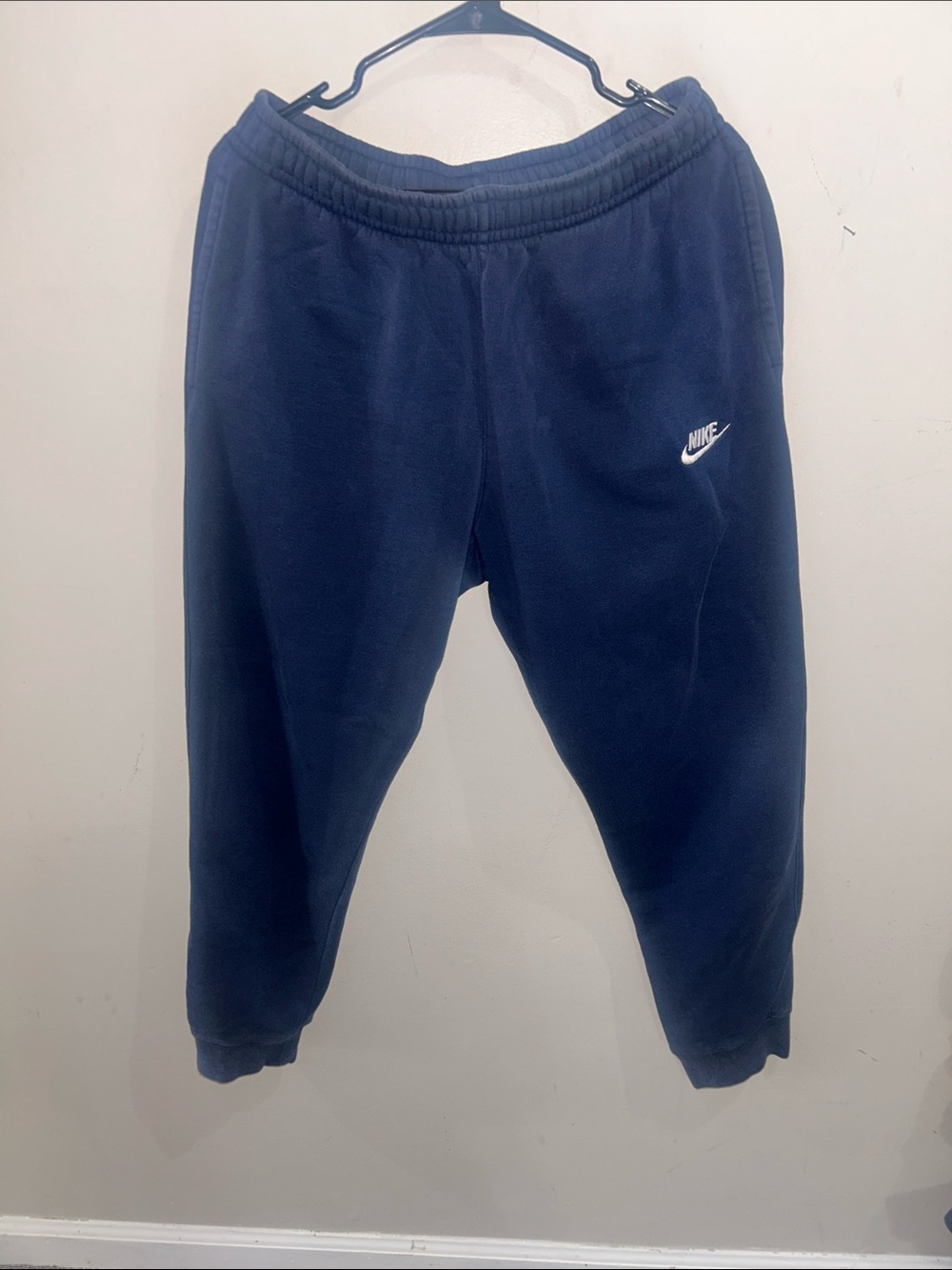 Nike Navy Blue Men's Joggers with White Swoosh